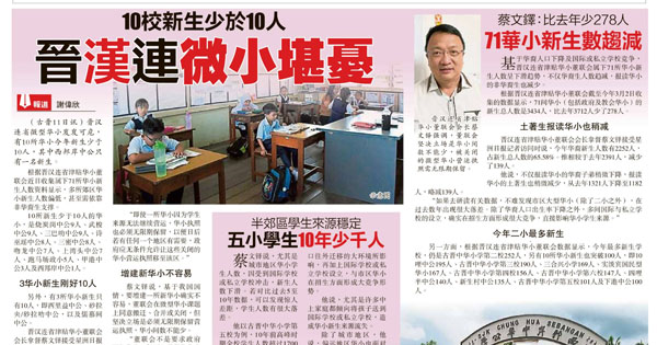 10校新生少于10人 晋汉连微小堪忧