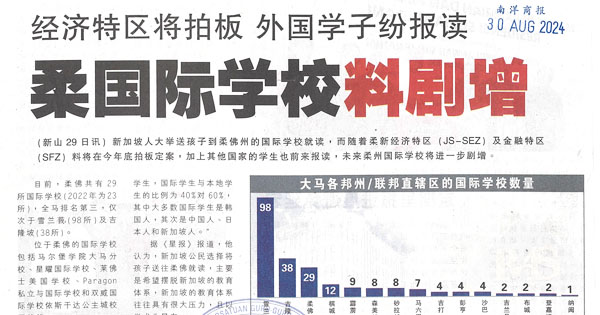 经济特区将拍板 外国学子纷报读柔国际学校料剧增